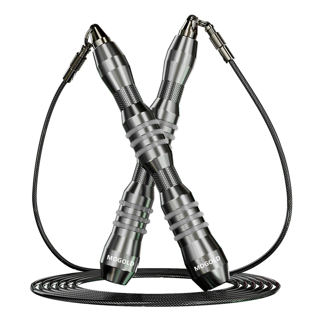 MOGOLD Jump Rope | Metal Non-Slip Handles, Super Durable Steel Wire Rope – Knot-Free Fitness Essential