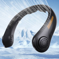 Portable Neck Fan with 5-Speed Silent Bladeless Design, Long-Lasting USB Rechargeable Cooling Device—Essential for Indoor and Outdoor Office Work, Reading, Sports, and Leisure.
