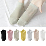5 Pairs Socks Womens Summer Autumn Socks Women Quality Cotton Cute Set Japanese Style Sports Fashion Short Ankle Socks Harajuku