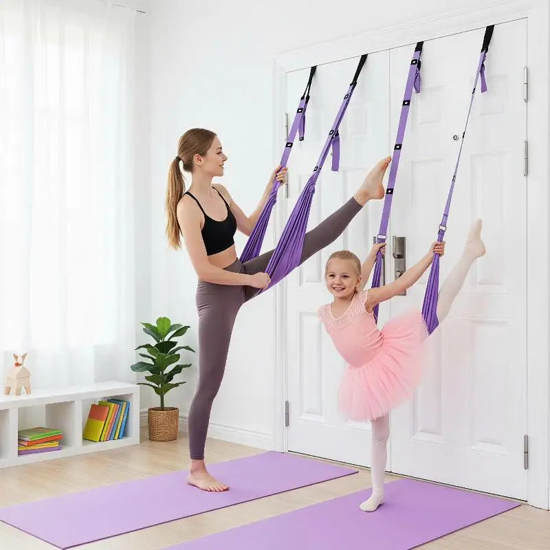 Door Mounted Yoga Inversion Sling Multi-use Backbend Strap for Pilates Home Fitness Full Body Flexibility Training