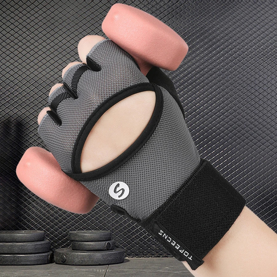 Fitness gloves, outdoor men's and women's extended wristbands, fitness protection, cycling, horizontal bar, anti slip exercise,