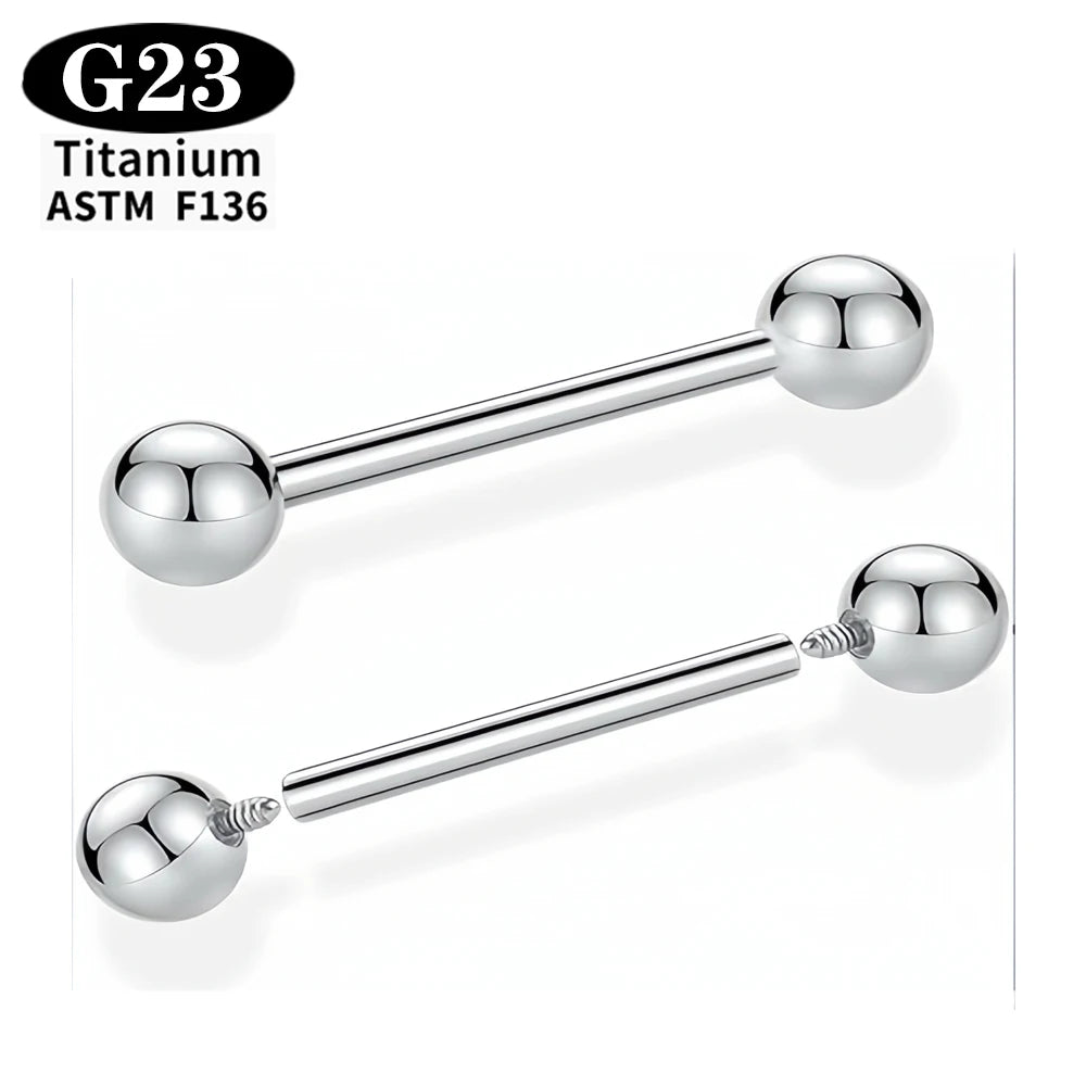 1/5/50PCS ASTM F136 Implant Grade Titanium Internal Thread  Barbells Tongue Ring Piercing Body Jewelry Earrings