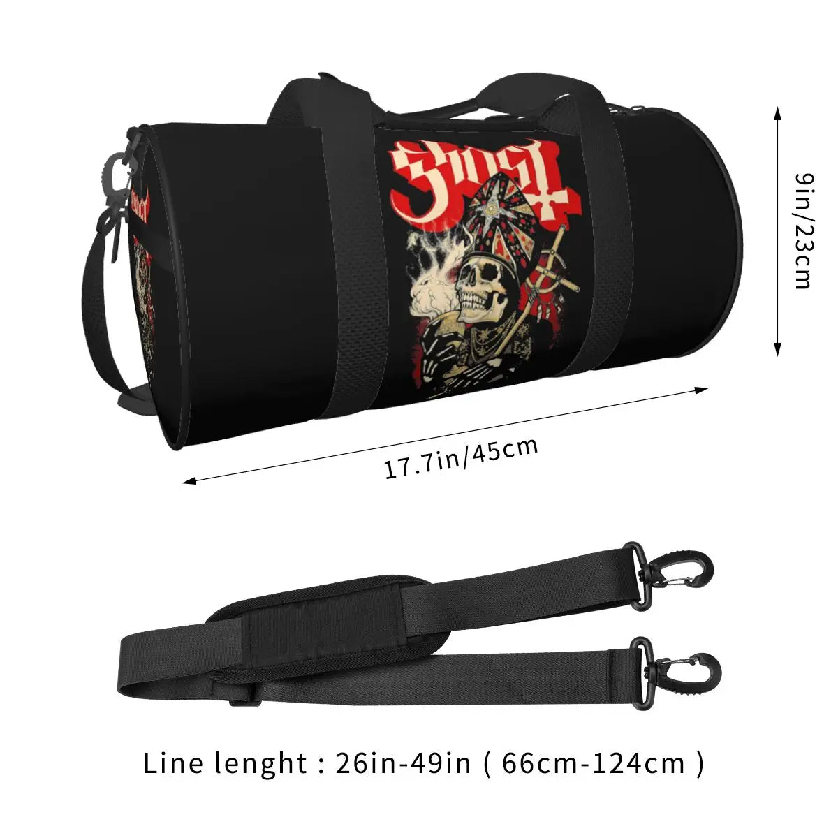 Swedish Rock Band Horror Ghost Large Duffle Gym Bag Multi-Functional Duffle Travel Bags Handbags Fitness bag