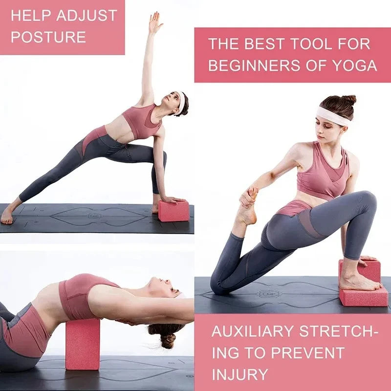 Yoga Blocks Gym Foam Brick Pilates Stretching Body Shaping Building Cubes High Density Foam Blocks Solid Color Balance Blocks