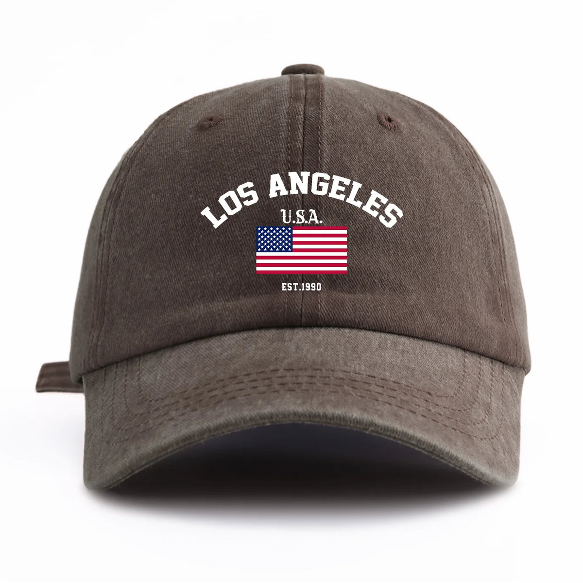 1pc LOS ANGELES Print Washed Baseball Cap for Adults,Minimalist Retro Style Casual Soft Adjustable Dad Hat,Perfect As Gift