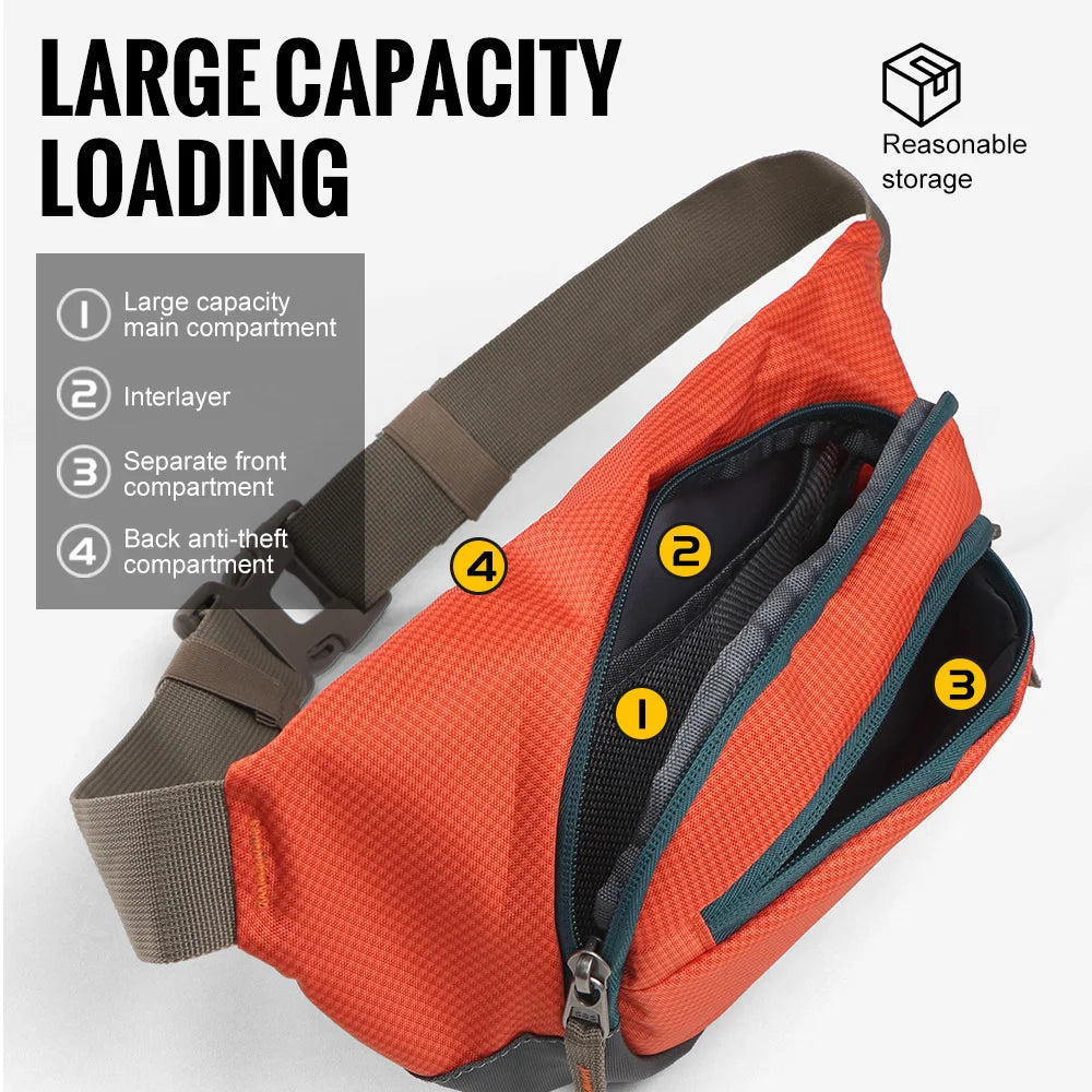 WRELS Running Waist Belt Bag Sport Multifunctional Ultralight Bounce Free Running Waist Pack Waterproof Fitness Mobile Phone Bag