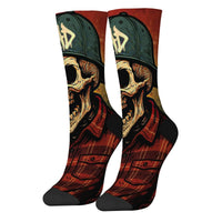 Harajuku Retro Gothic Skull Street Fashion Socks Novelty Trend Hip Hop Crew Socks Comfortable Breathable Non-slip Casual Socks