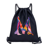 26 Initials Print Drawstring Bag Backpack Men and Women Beach Sports Travel Backpack Kid Gift Supplies Bag Portable Sundries Bag