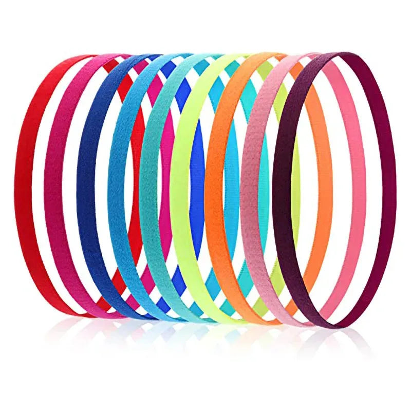 1/5pcs Candy Color Women Men Yoga Hair Bands Sports Headband Girls Sport Anti-slip Elastic Rubber Sweatband Football Running