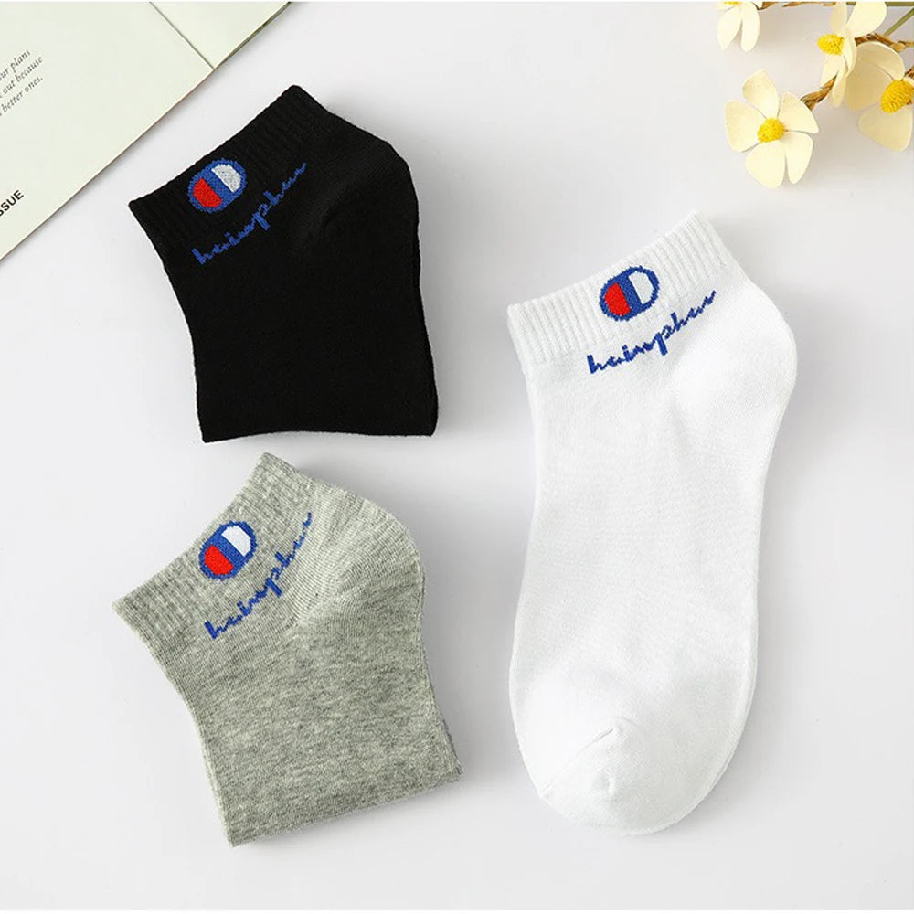 5/10/20 Pairs Men Ankle Socks Cotton Brand Classic Fashion Black White Socks Breathable Mesh Athletic Sports Socks for Summer