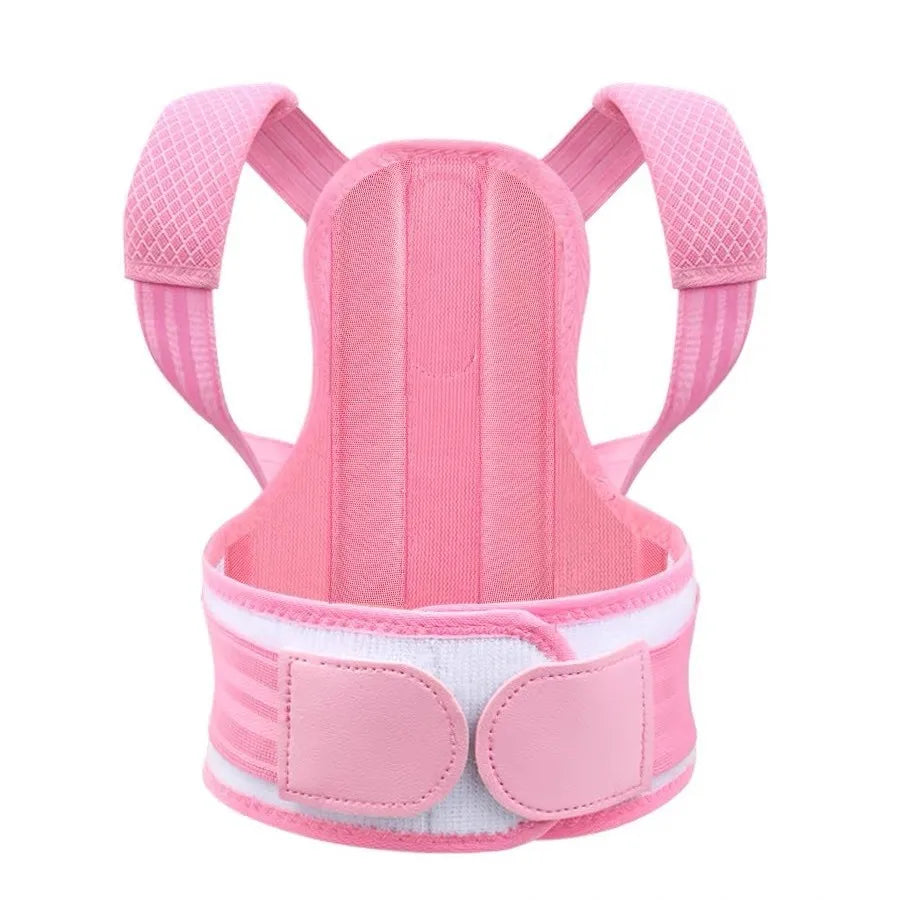 Adjustable Back Posture Corrector for Kids with Soft Padding Comfort- Blue and White Design for Learning, All Seasons Wear
