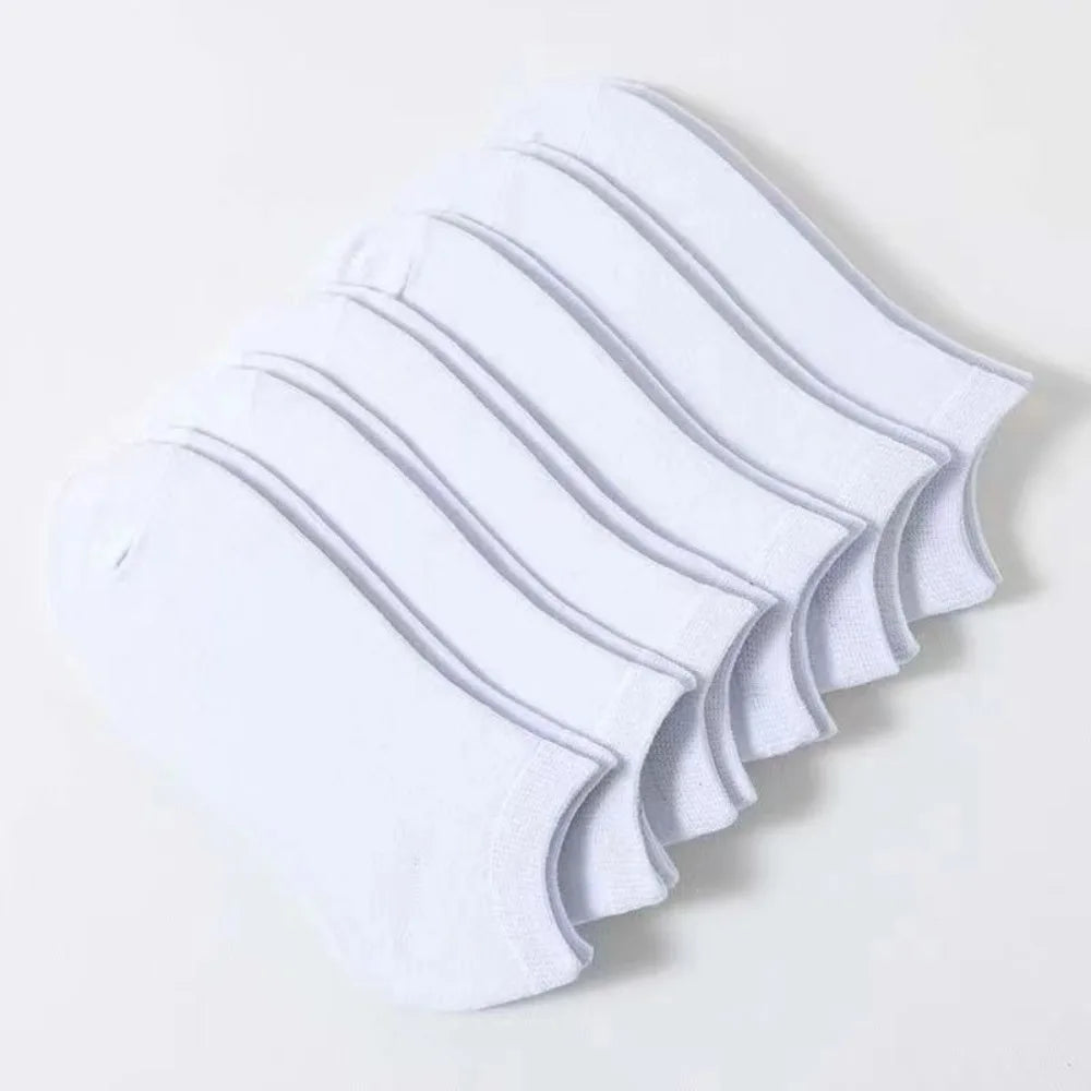 Unisex Casual Plain Color Boat Socks Thin Breathable Comfy Anti Odor Sweat-absorbing Ankle Socks For Men Women black,white,gray