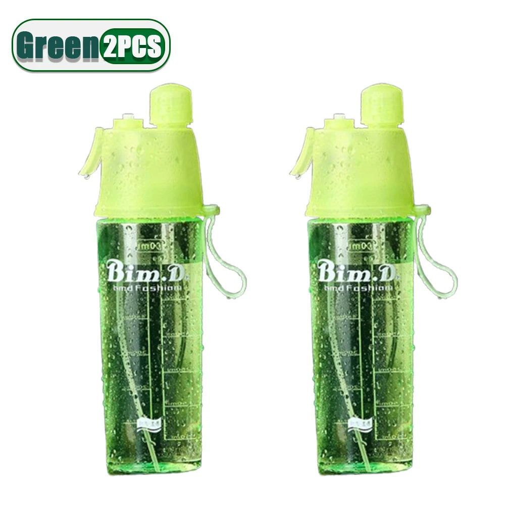 2 in 1 Spray Water Bottle Portable Cooling Hydration Cup for Outdoor Sports Travel Camping Summer Gift for Fitness Lovers