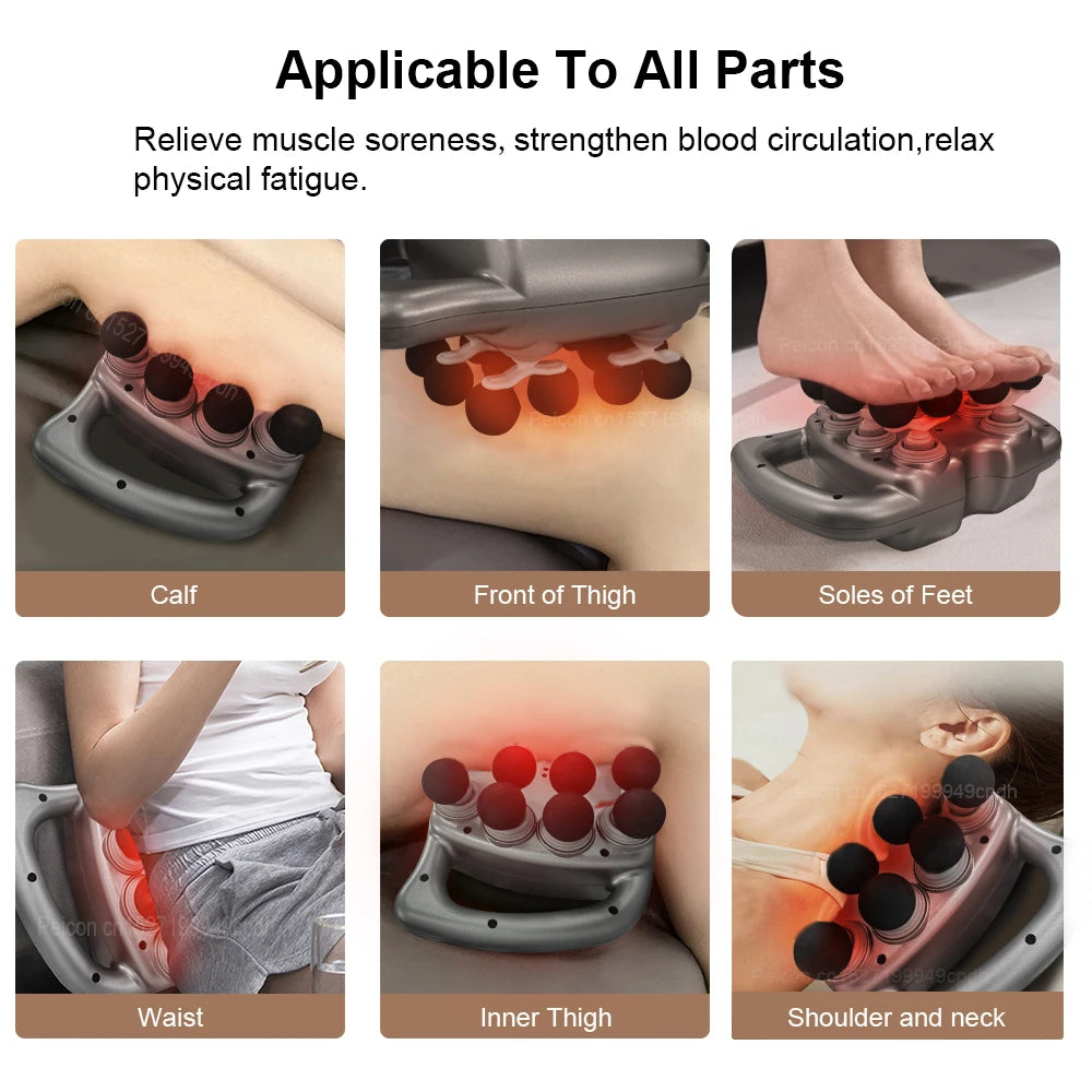 Professional Fascia Massage Gun Neck Waist Massage Machine16-Head Wireless Massage Gun Full Body Muscle Relaxation Pain Relief