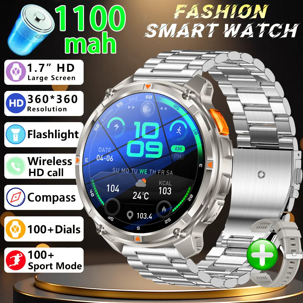 2026 New T-Rex3 Ultra 1100mAh Super Capacity Battery Adult Men Smart Watch 1.7
