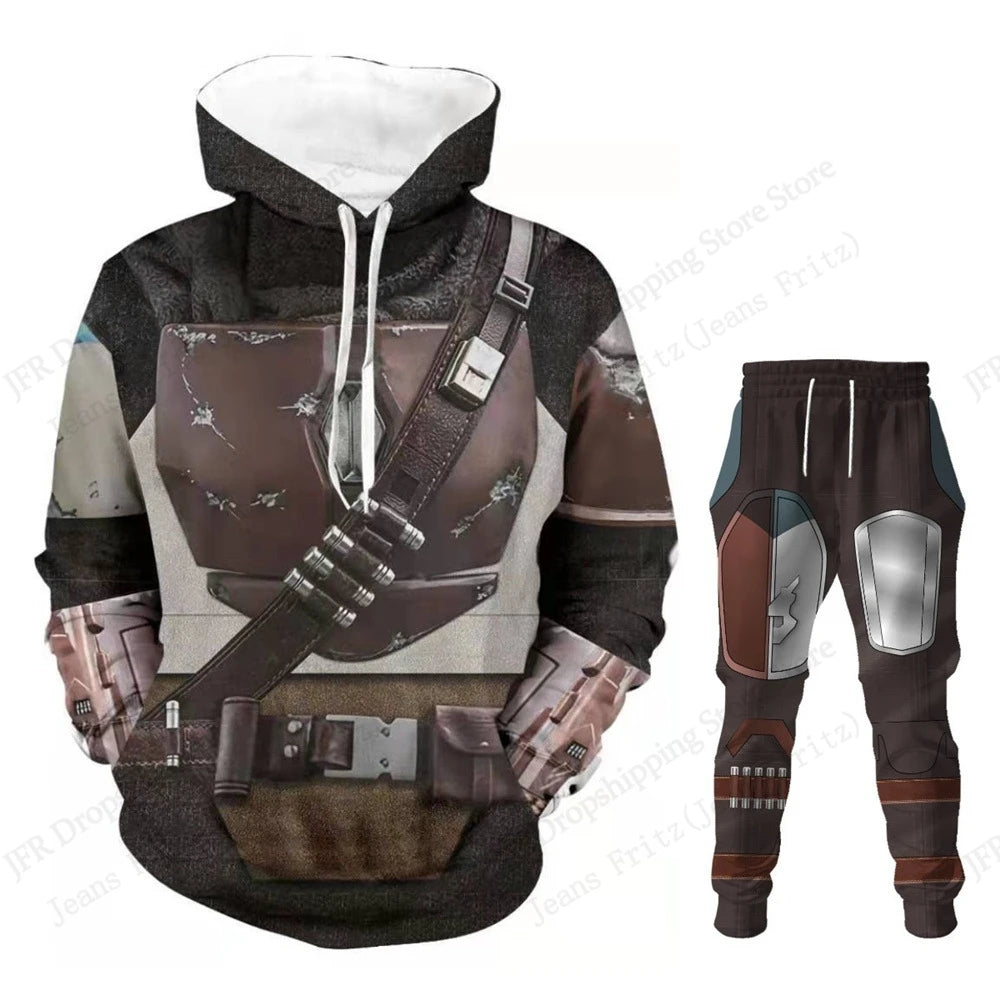 Two Piece Hoodie Pant Sets Anime Movie Armor 3d Print Sets Men Women Fashion Hoodie+Pant 2 Piece Suit Run Sports Tracksuit New