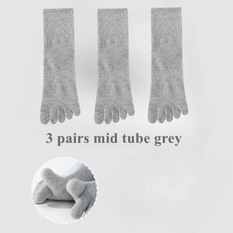 3 Pairs High Quality Cotton Toe Socks Men Five Finger Socks Men Anti-slip Crew Ankle Socks with Separate Fingers Men Comfortable