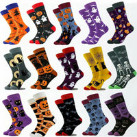 1 Pair of Personality Bat Mid Tube Men's Socks Skull Women's Socks Spider Tide Socks Bloody Hand Halloween Women's Socks