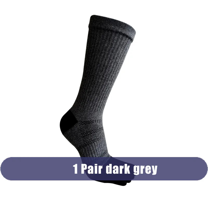 1/5/10 Pairs Compression Toe Socks Long Man Cotton Fitness Marathon Hiking Outdoor Basketball Calf Toe Sport Five Finger Socks