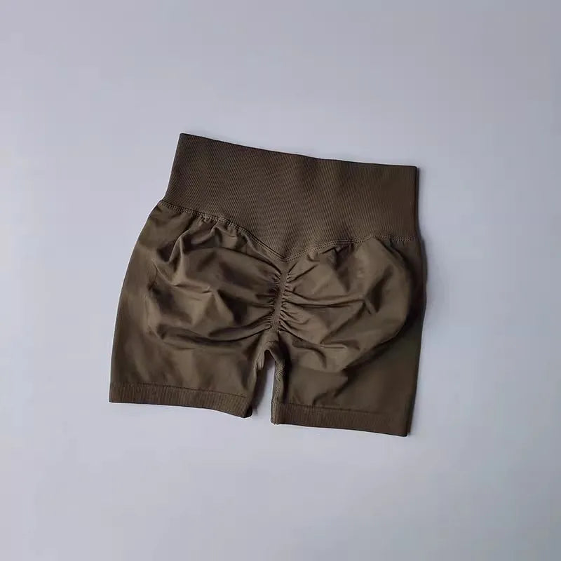 Summer High-Waist Women's Yoga Shorts Breathable Fitness Shorts Butt Lift Sports Running Cycling Push-Up Workout Gym Shorts