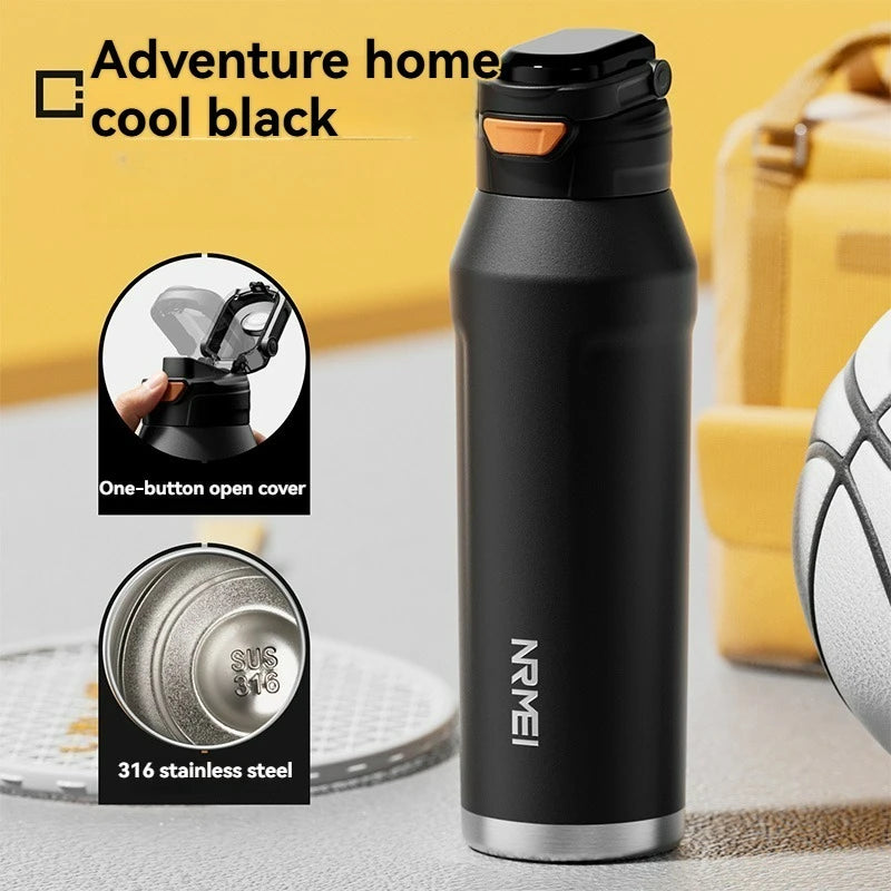700ml 1000ml Stainless Steel Tumble Cycling Keep Heat and Cold Water Bottle Sports Kettle Straw Handle Fitness Cup