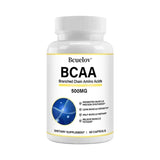 BCAA Supplement – Branched Chain Amino Acids Capsules – Help Muscle Repair and Energy Levels, Increase Muscle Mass, 500mg