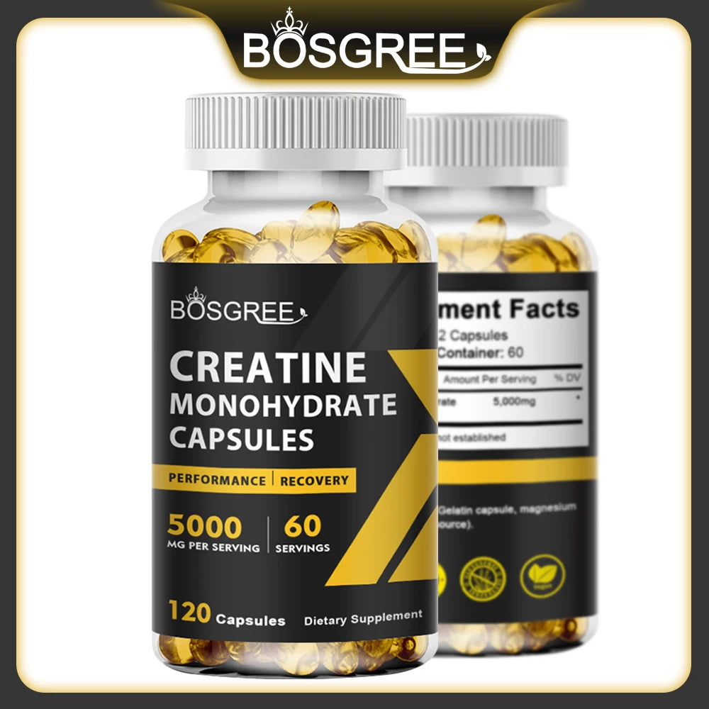 Creatine Monohydrate Capsules | Creatine Pills, Supports Workout Recovery, Lean Muscle Gain, Performance，Creatine Supplements