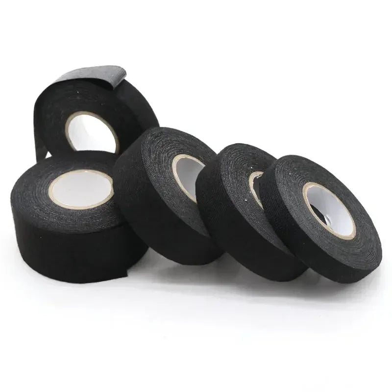 Heat-resistant Adhesive Cloth Fabric Tape 9~50mm For Automotive Cable Tape Harness Wiring Loom Protection Electrical Heat Tapes