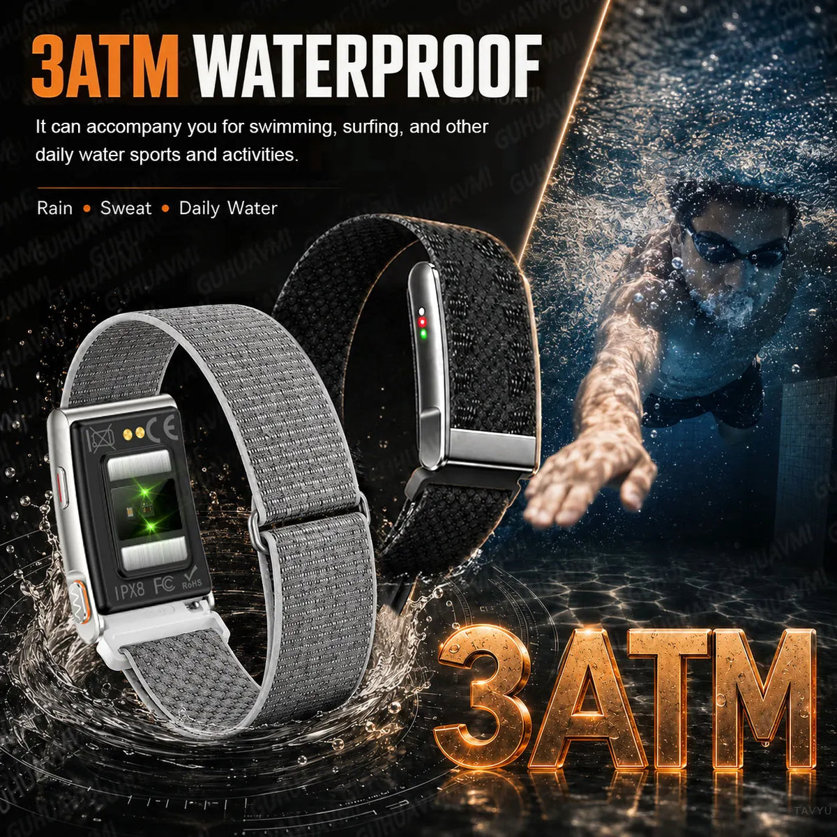 2026 Global Version Smart Wristband AI-Health Screenless Bracelet Blood Pressure ECG Uric Acid Waterproof Sports Fitness Tracker