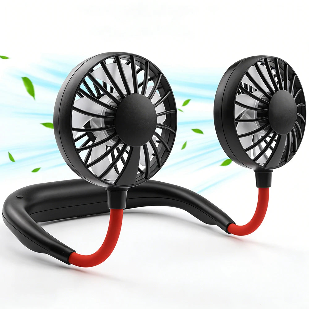 Sports Wear Portable Neck Hanging Fan Lazy Charging Student USB Small Fan Neck Fan Lazy Mini Portable Office Charging Small Mute