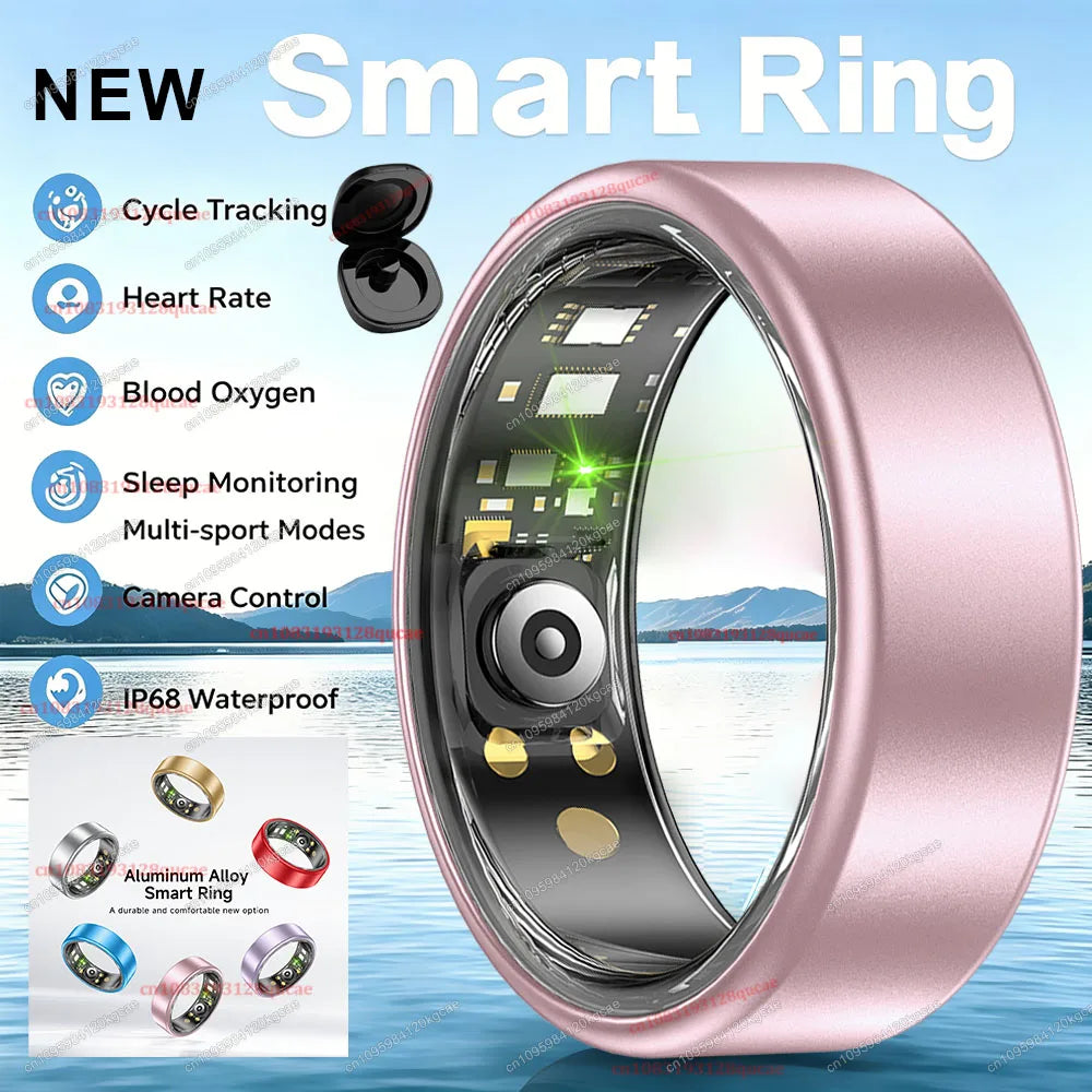 2026 New Smart Ring Heart Rate Blood Pressure Sleep Monitoring Motion Tracking IP68 Waterproof Men Women Smart Ring Holiday Gift