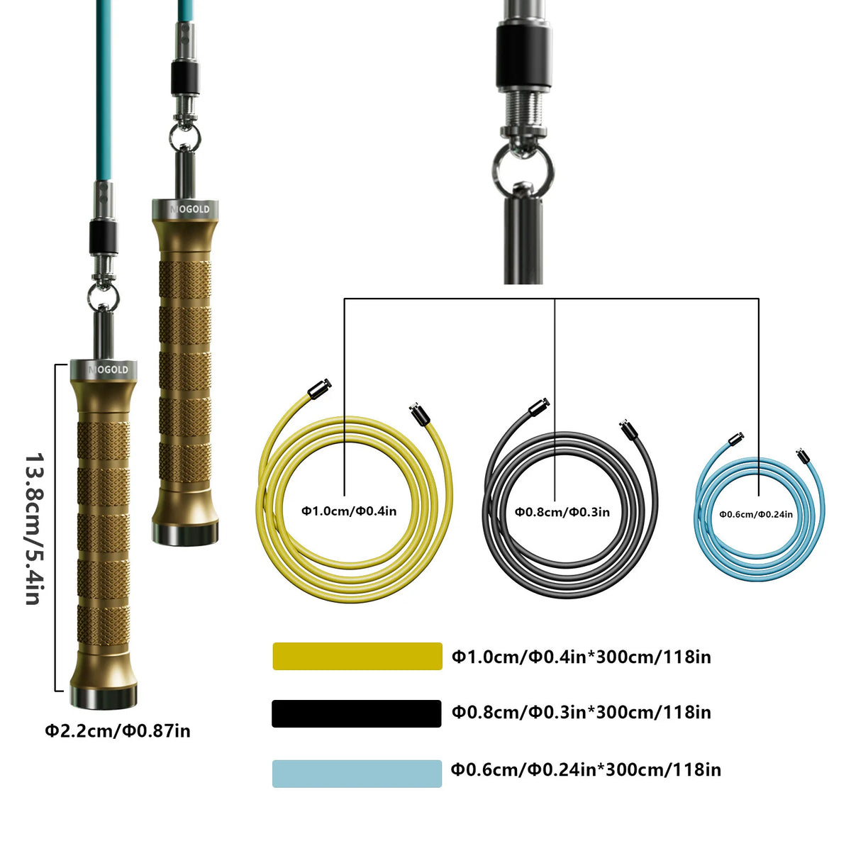 MOGOLD Pro Jump Rope: Quick-Snap Swap, High-Speed Jam-Free Bearings, Non-Slip Grip – Boost Speed & Weight Loss