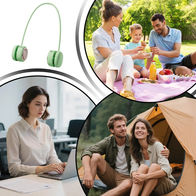 New Portable Neck Fan, Foldable Mini USB Fan, Rechargeable 1200-2000mah Cooling Wind Fans, Personal Silent Neckfan For Sports
