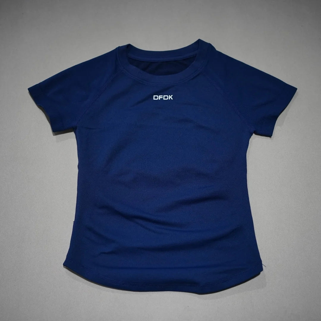 DFDK Women Breathable Sports T Shirt Short Sleeve Round Neck Elastic Casual Tops For Gym Yoga Running Fitness