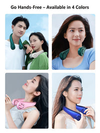 Lenovo Portable Neck Fan Bladeless USB Rechargeable Hands Free Wearable Mini Personal Cooling Fan 3 Speeds Outdoor Travel