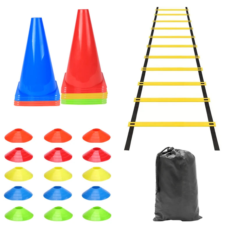 Outdoor Speed Agility Training Kit Football Training Kit Agility Ladder Logo Discs Resistance Umbrella Logo Bucket Jumping Hoop