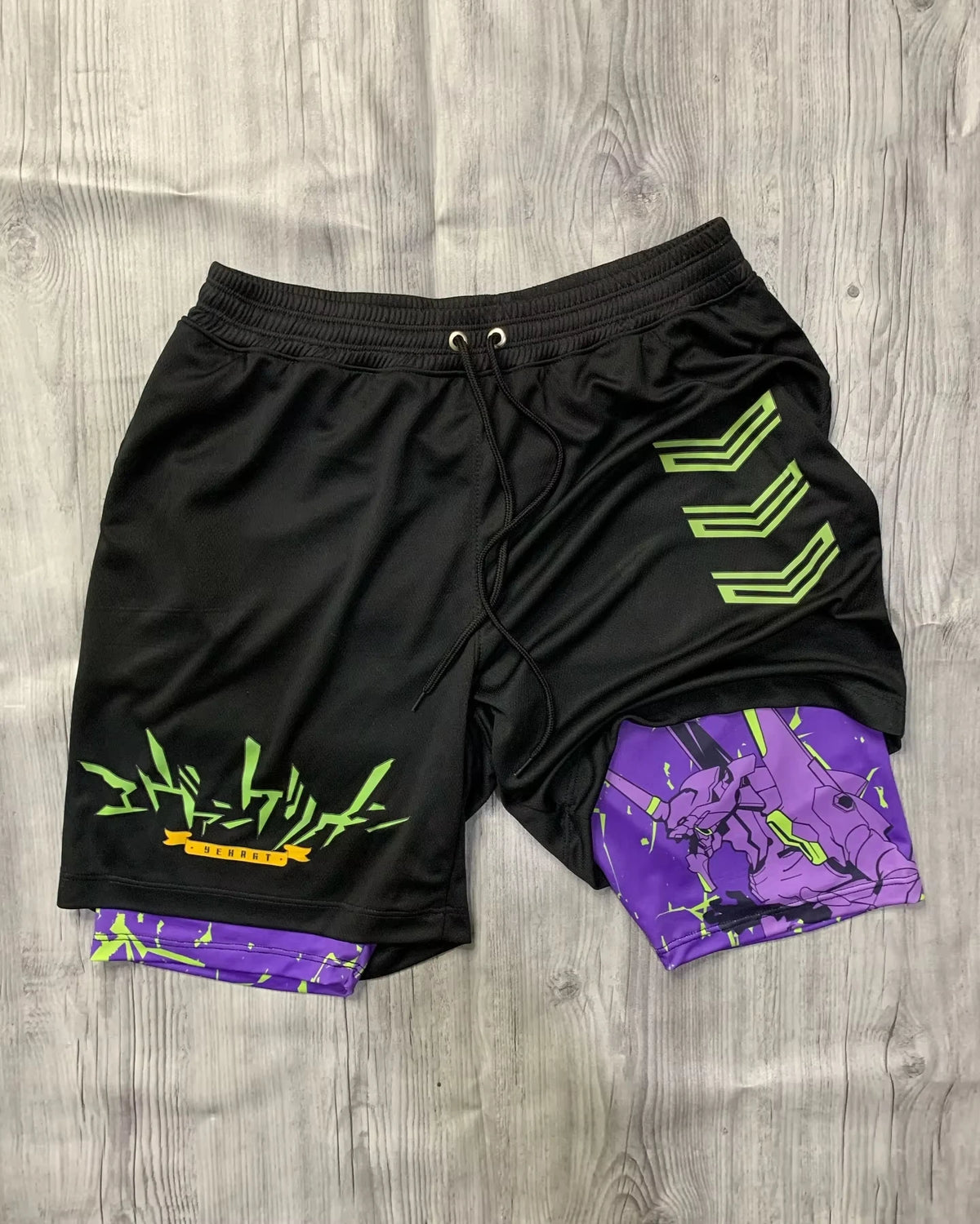 Summer 2026 Genesis Evangelion Men's Cosplay Shorts Double-layer Two-in-one Shorts Quick-drying Fake Y2k