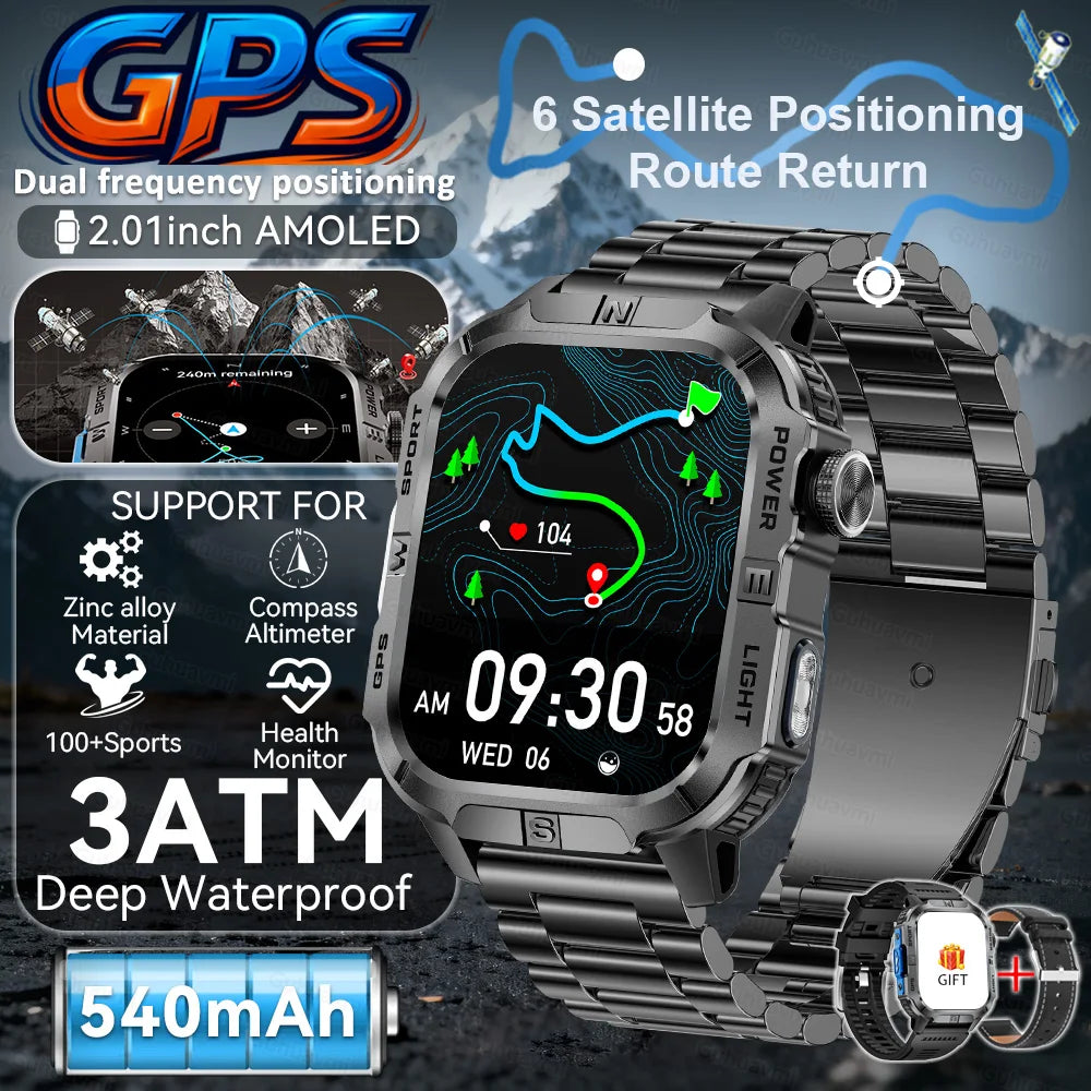 New Military Grade Smart Watch Men 2.01