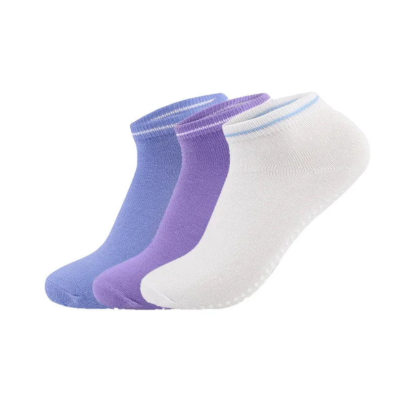 3Pairs/Lot Yoga Socks for Women Non-Slip Grips Straps Bandage Cotton Sock Pilates Pure Barre Ballet Dance Barefoot Workout
