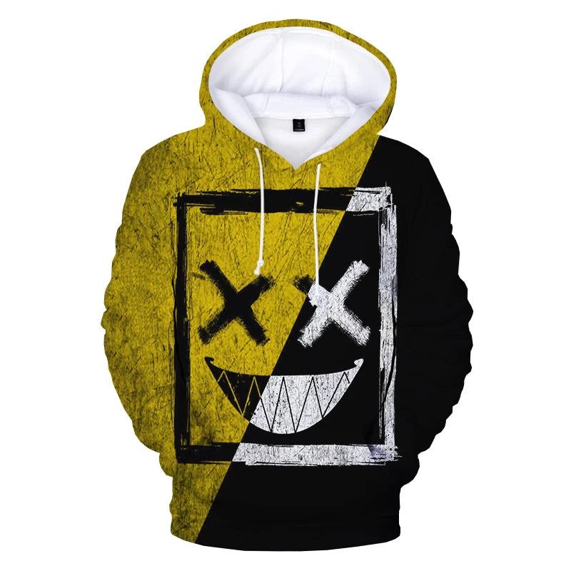 XOXO Pattern Trendy Devil Smiling Face 3D Printed Hoodie Sweatshirts Men Women Fashion Casual Funny Pullovers Hip Hop Hoodies