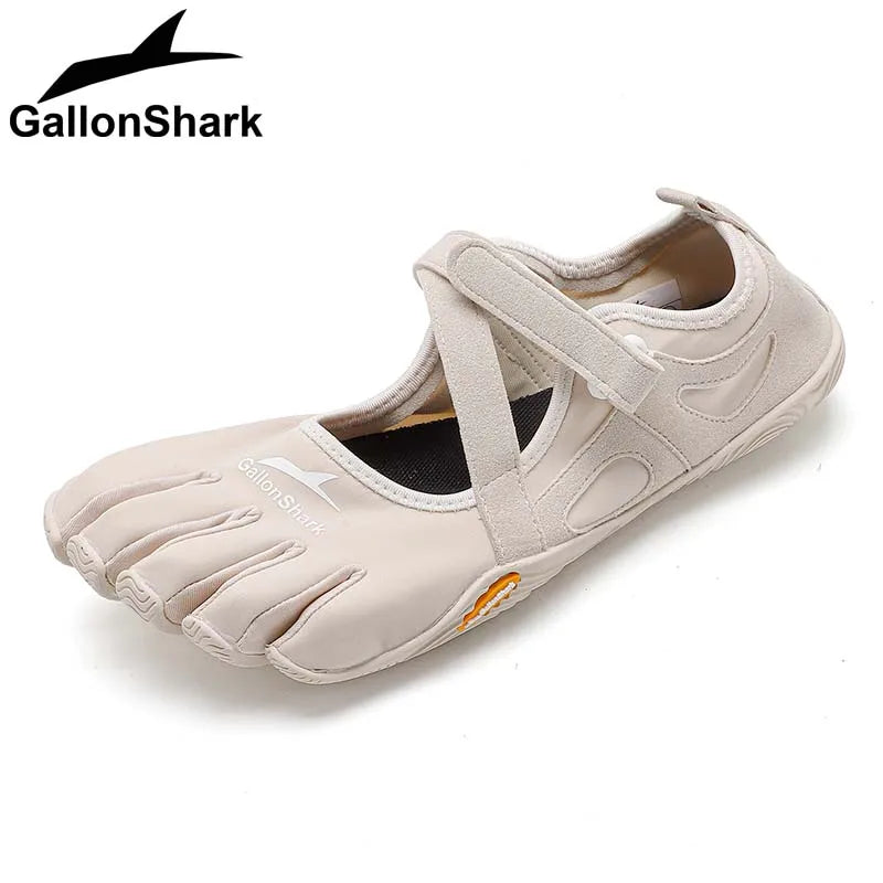 GallonShark Adult Non-Slip Closed-Toe Five-Finger Shoes, Supportive Barefoot Shoes for Yoga, Pilates & Home Exercise Sessions
