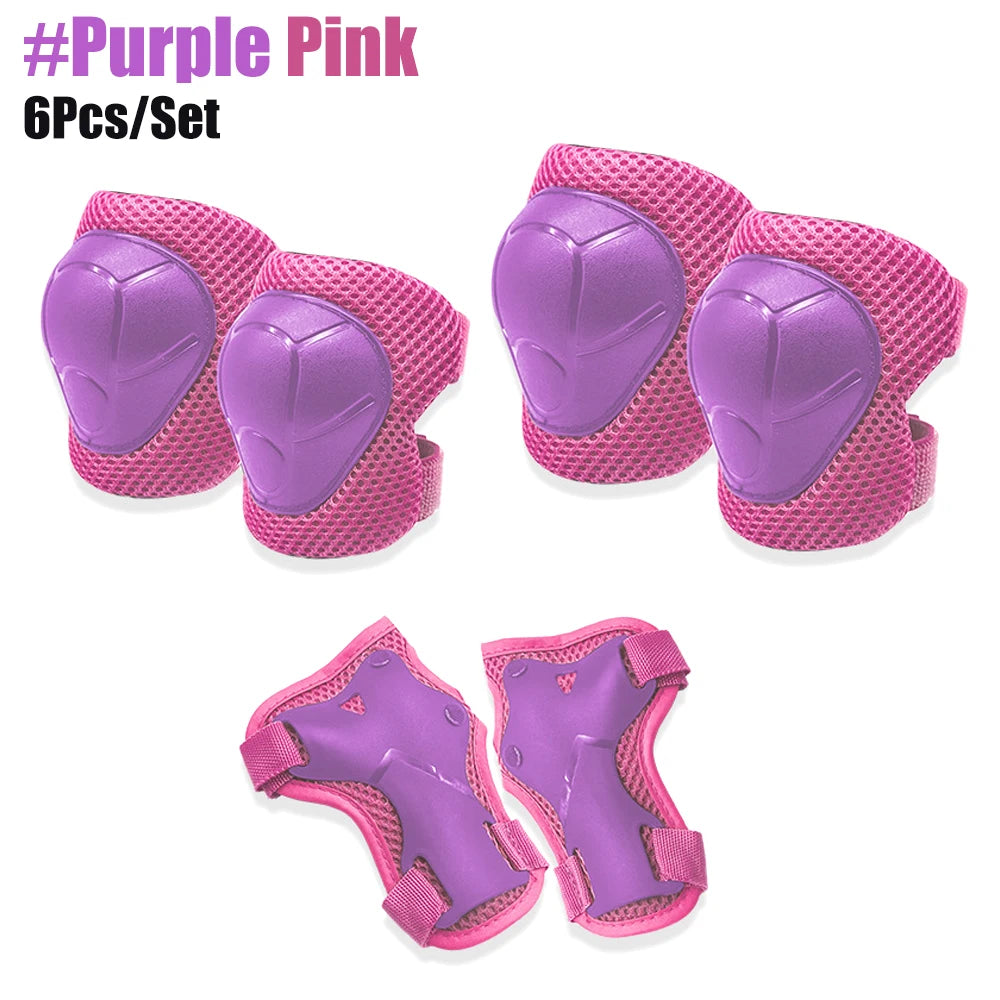 6Pcs/Set Protective Gears Set for Kids Children Knee Pad Elbow Pads Wrist Guards Child Safety Protector Kit for Cycling Skating