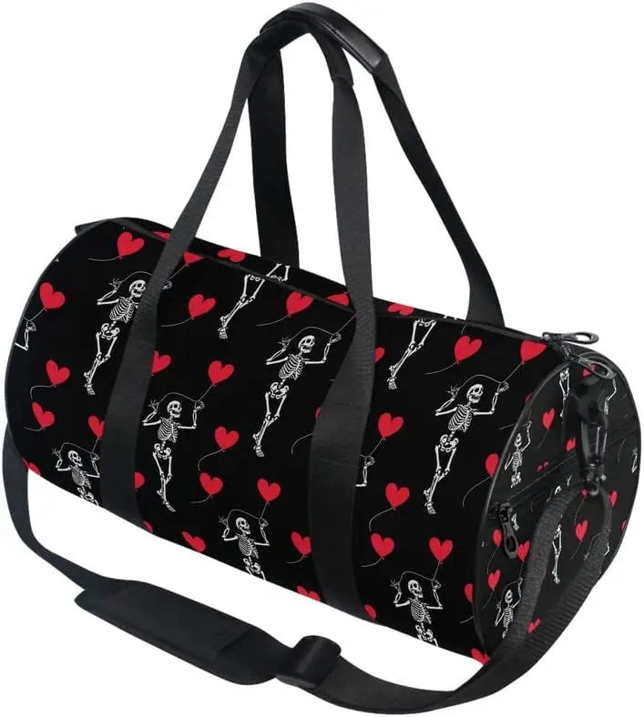 Black Skull Moth Duffel Bags Magic Skulls Sports Gym Bag Travel Luggage Overnight Bags for Men Women Duffel Bags for Traveling