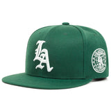 2026 New Los Ange Earth Letter Embroidered Cotton Flat Edge Hat Women Simple Baseball Hat Sunshade Hat Men's Outdoor HipHop Hat