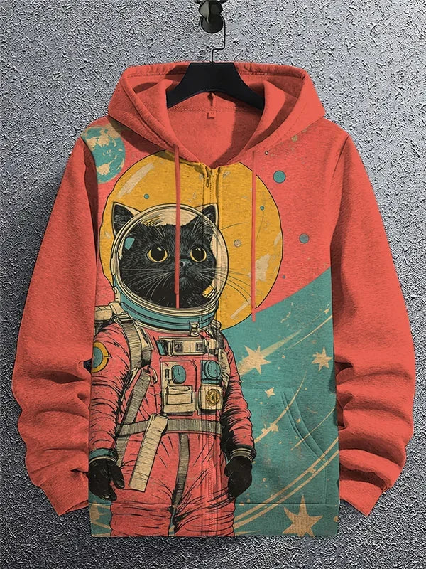 Cartoon Graffiti Cat 3d Print Zipper Hoodies Sweatshirts Men Women Unisex Hooded Oversized Hoodie Zip Up Sweatshirts Tracksuits