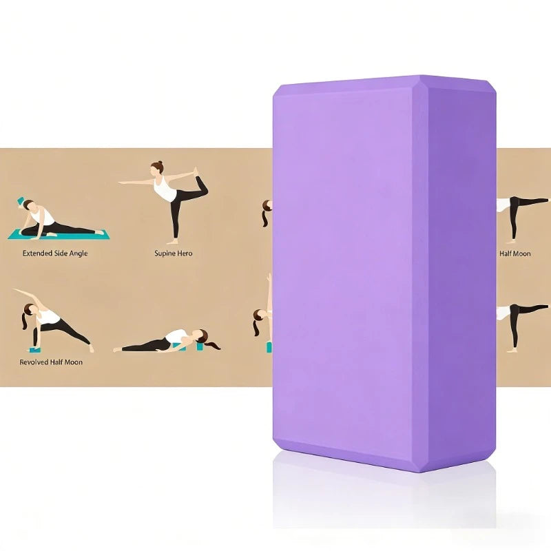 High-Density EVA Yoga Block 100% Odorless Foam Brick Slip-Resistant Firm Support Fitness Prop For Pilates & Deep Stretching