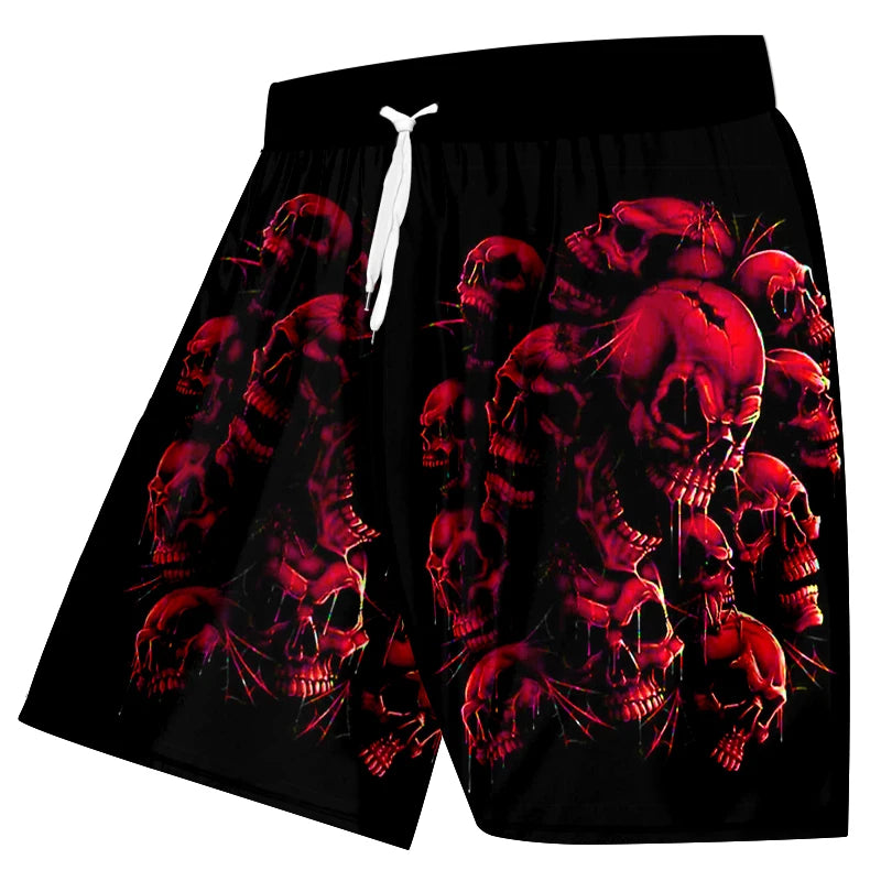 Men's swimming trunks 3D skull print beach shorts quick-drying outdoor leisure sports shorts swimwear fashion men's shorts