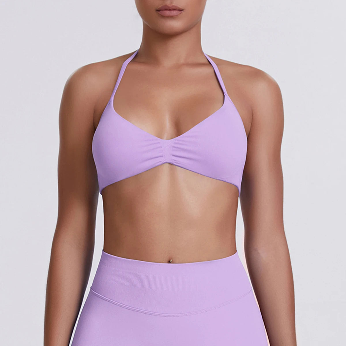 Sexy Neck Strap Bra for Woman Summer Breathable Backless Yoga Bra Women Fitness Solid Color Yoga Sports Bra Workout Top