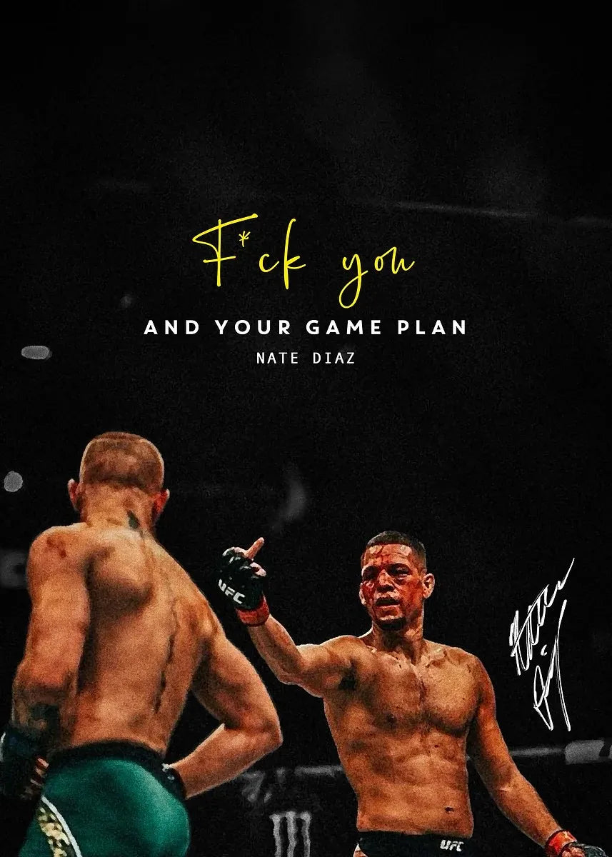 Boxer Wall Art Poster Nate Diaz Boxing Motivational Quote Canvas Painting Prints Decor Pictures Living Room home Decor cuadros