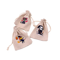 20pcs Drawstring Packing Bag Halloween Candy Pouch Goodies Drawstring Bag Pumpkin Burlap Bag Halloween Treat Bag Candy Bag